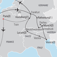 germany switzerland italy tour itinerary explorica map
